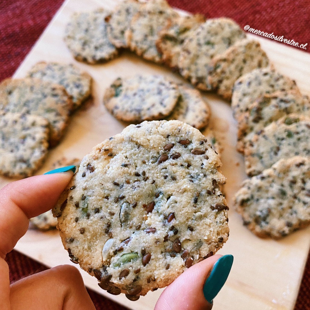 Galletas Keto Saladas con Almendras y Semillas - Mercado Silvestre