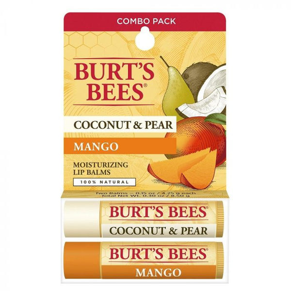 Pack 2x Bálsamo Labial Beeswax Coconut Pear & Mango 4,25 grs c/u - Burt's Bees