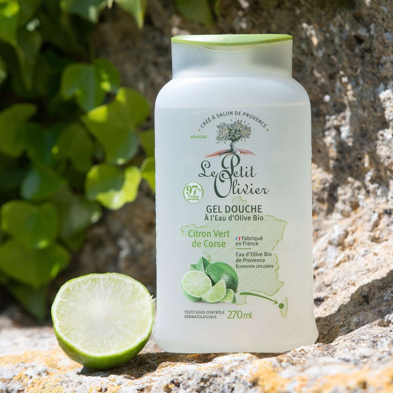 Gel Ducha Lima con Agua de Oliva Orgánica 270ml - Le Petit Olivier-Belleza Natural-Mercado Silvestre