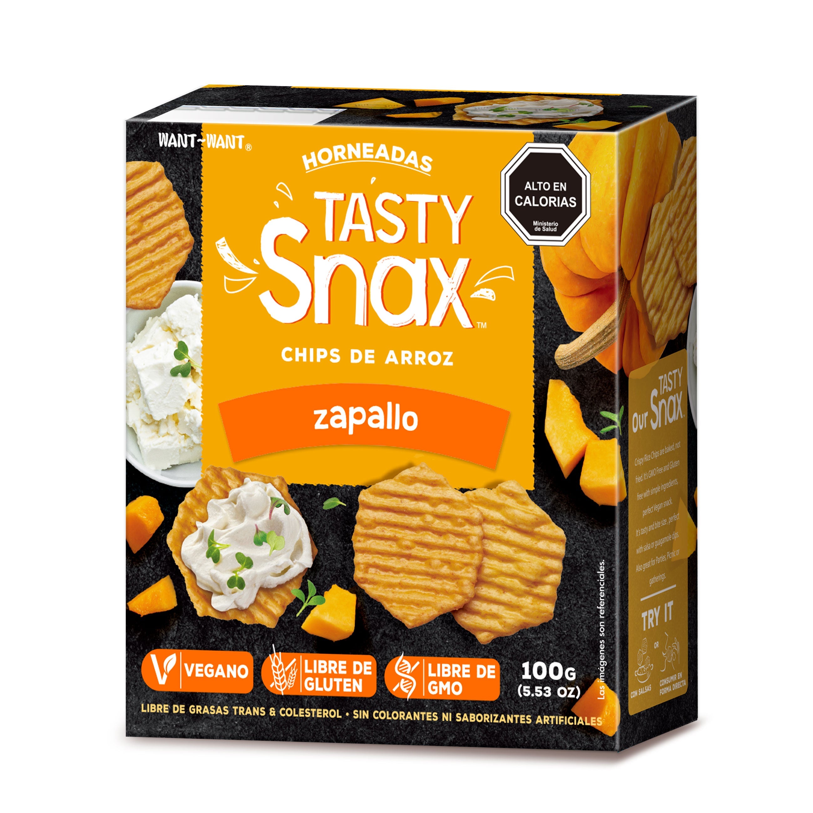 Chips de Arroz Zapallo 100gr - Tasty Snax