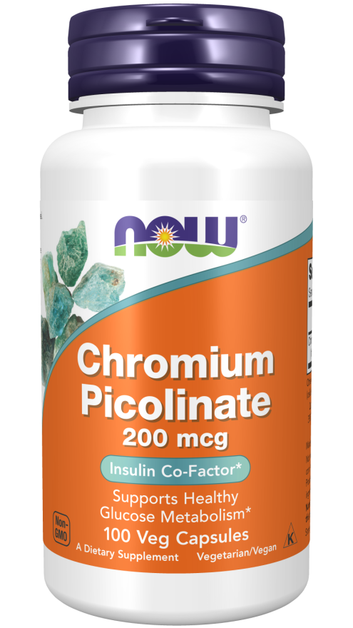 Picolinato de Cromo 200mcg - 100 Cápsulas Vegetales (100 porciones) - Now Foods