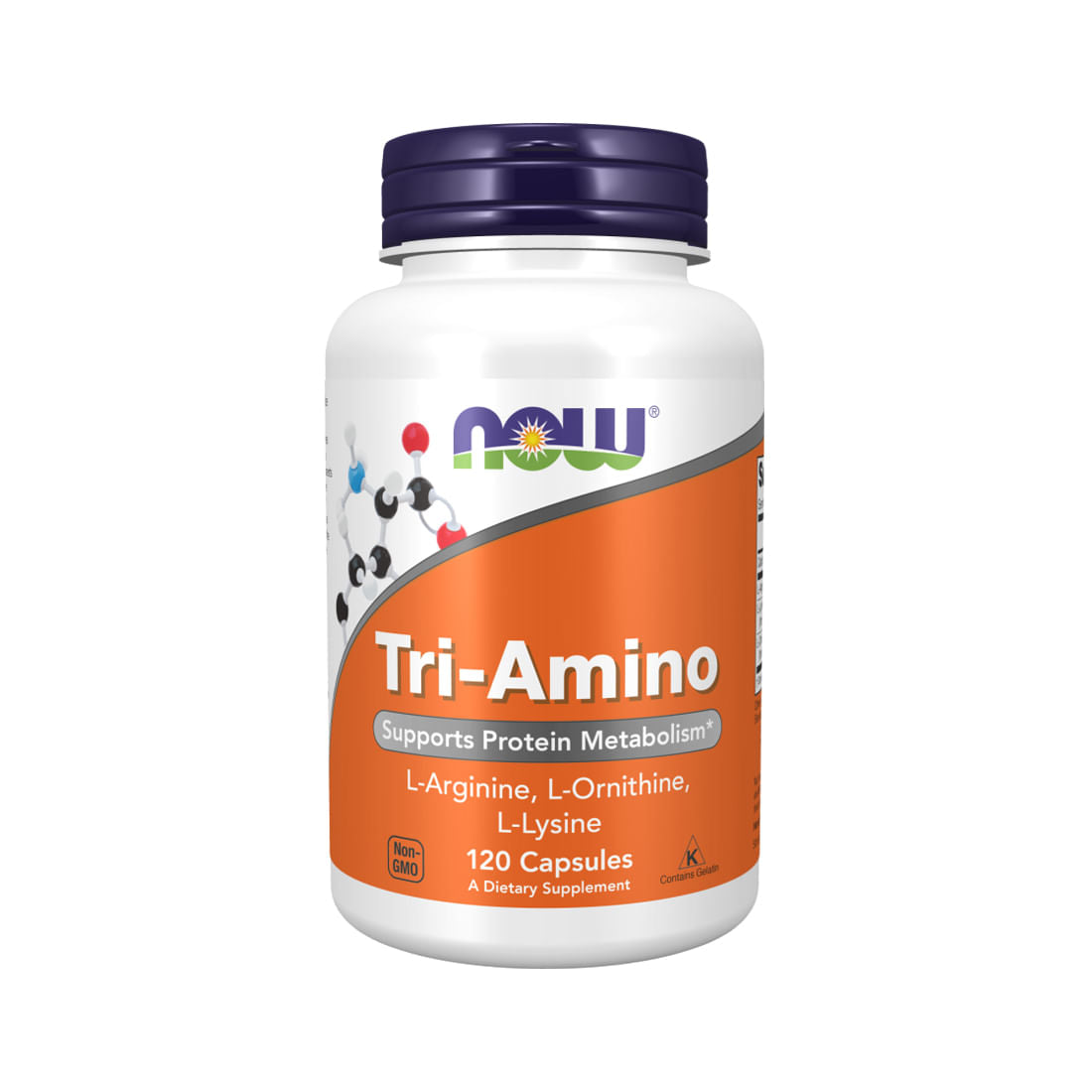 Tri-Amino (L-Arginina, L-Ornitina y L-Lisina) 120 Cápsulas (2 meses) - Now Foods-Vitaminas-Mercado Silvestre