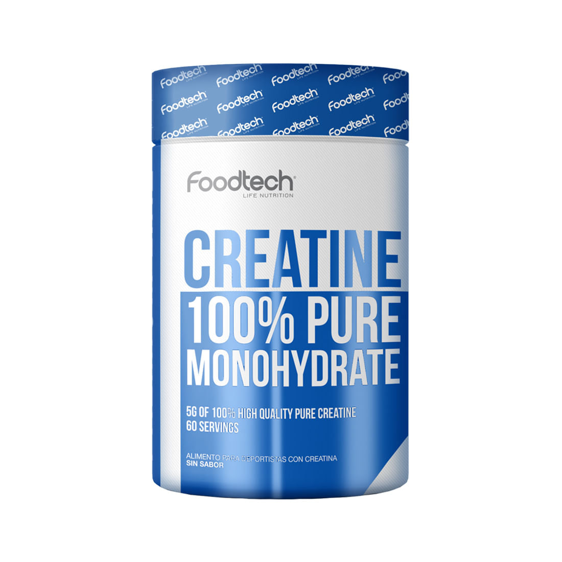 Creatina Pura 100% Monohydrate 300gr - 60 porciones (2 meses) - Foodtech