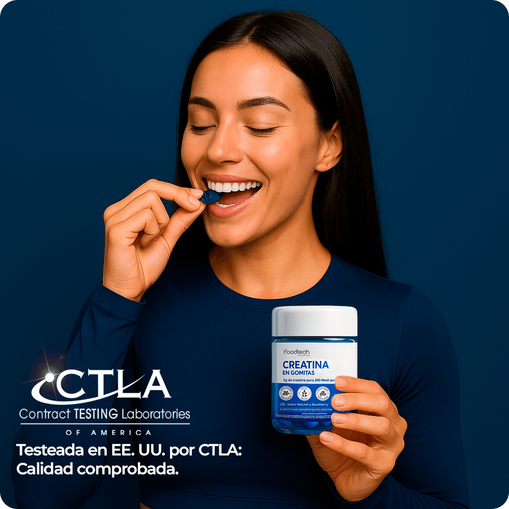 Creatina en Gomitas Sabor Blackberry – 5g por porción | 150 Gomitas (30 Porciones) – Foodtech