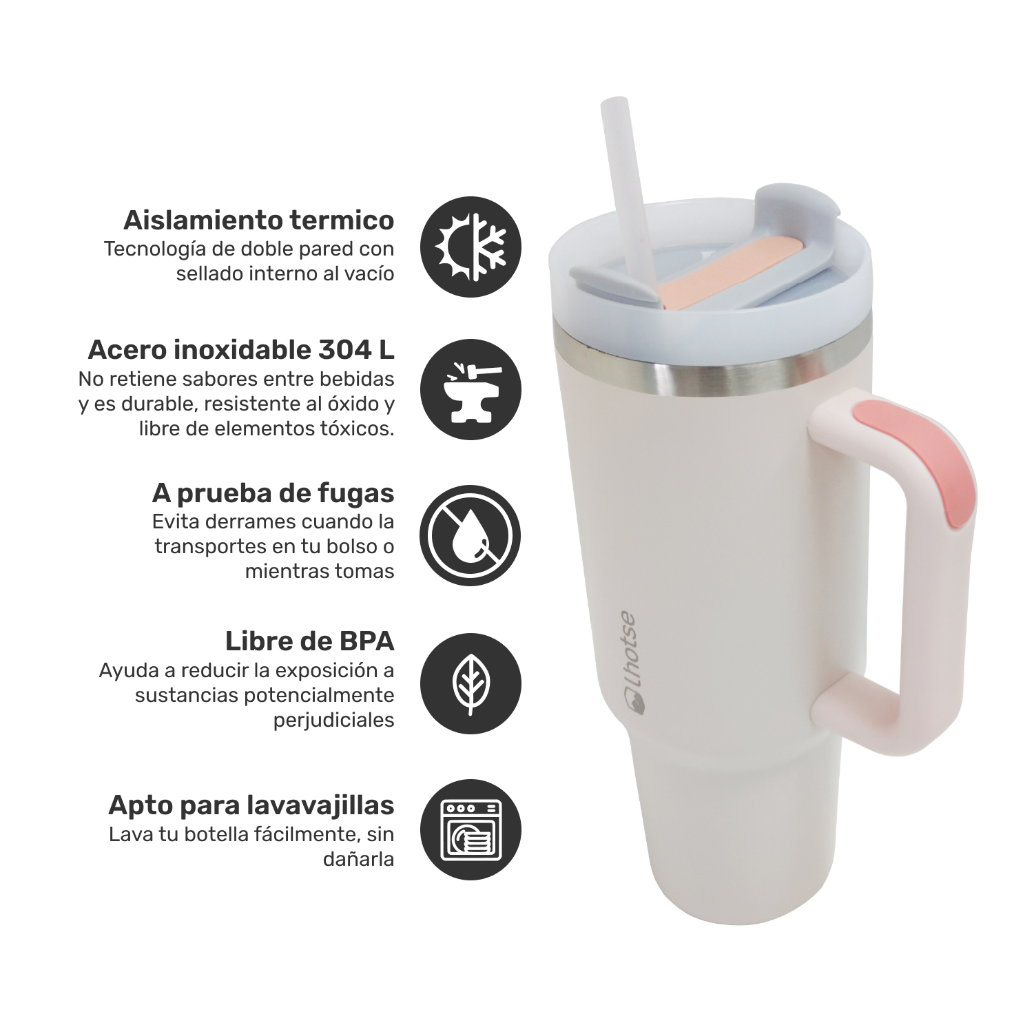 Vaso Térmico Tumbler 1180ml Pink - Lhotse-Hogar-Mercado Silvestre
