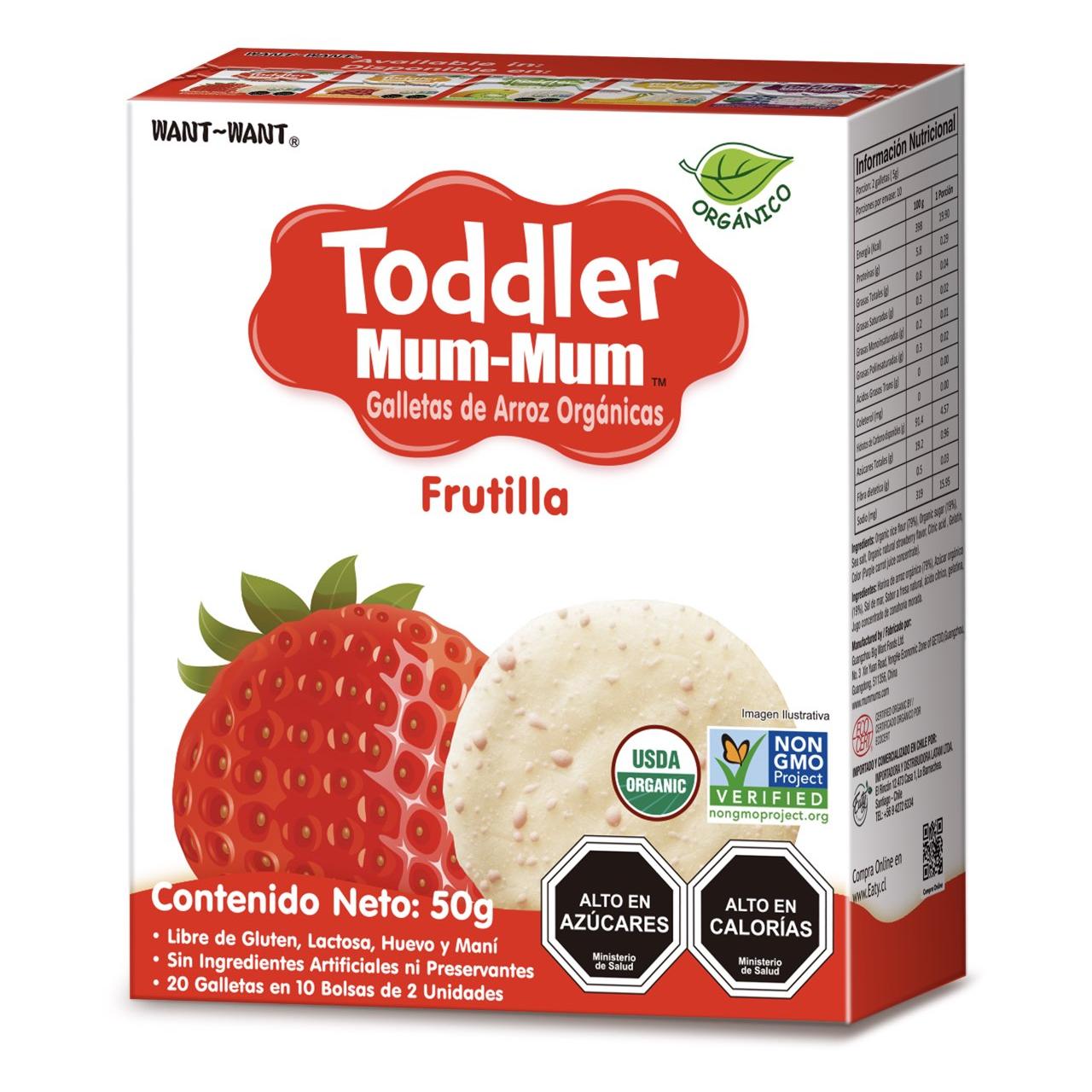 Galletas de Arroz Orgánicas para Toddler Frutilla 50gr - Baby Mum Mum (VENCIMIENTO: 17-12-2025)
