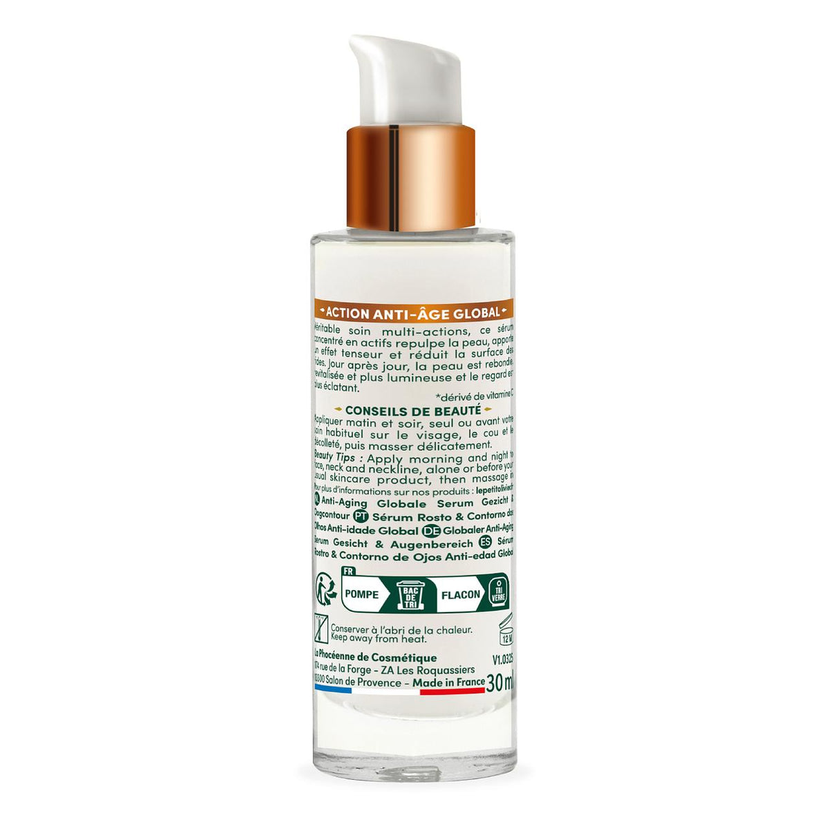 Sérum Antiedad Global Rostro y Contorno de Ojos Argán 30ml - Le Petit Olivier