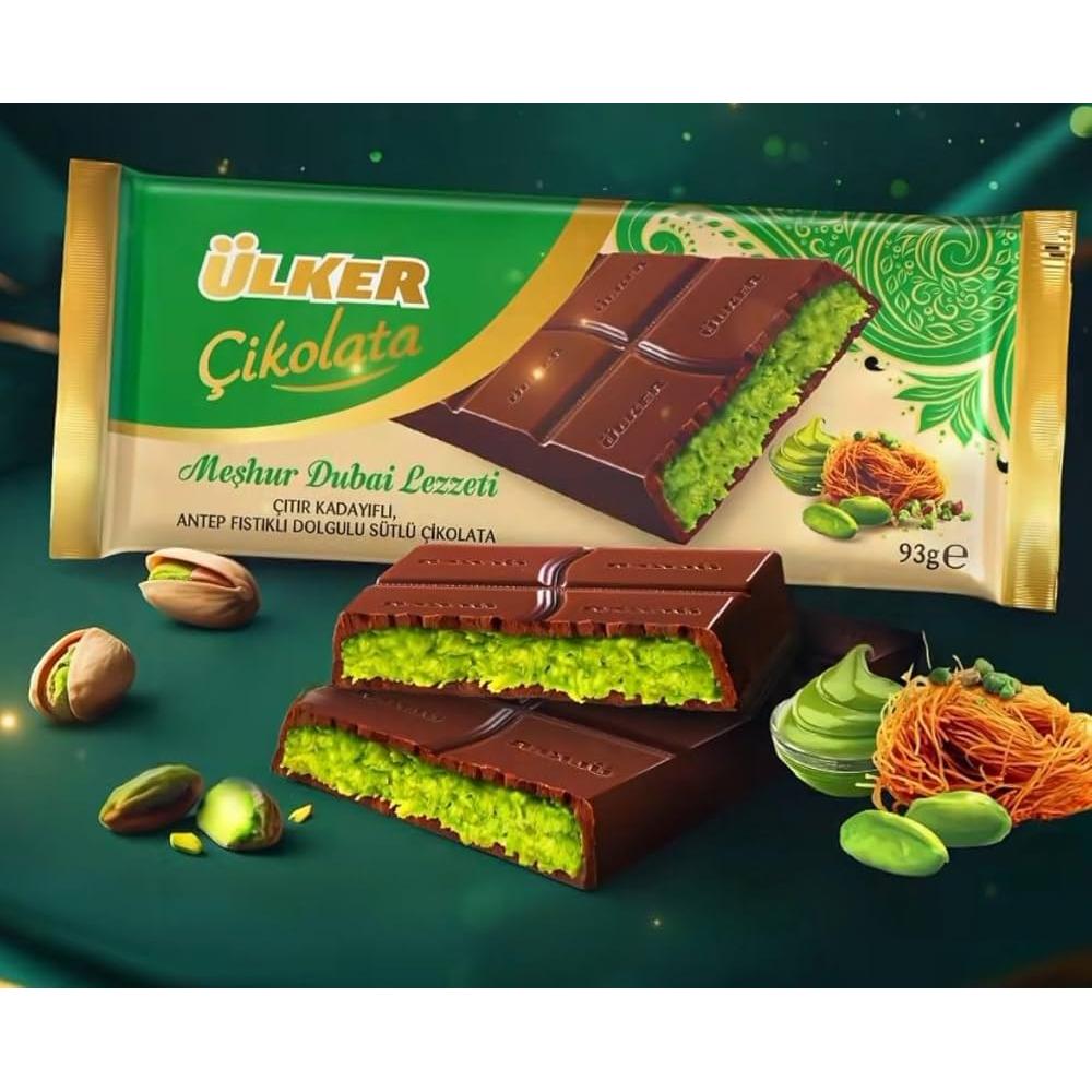 Chocolate Dubai con Pistacho y Kadayif 93g – Ülker
