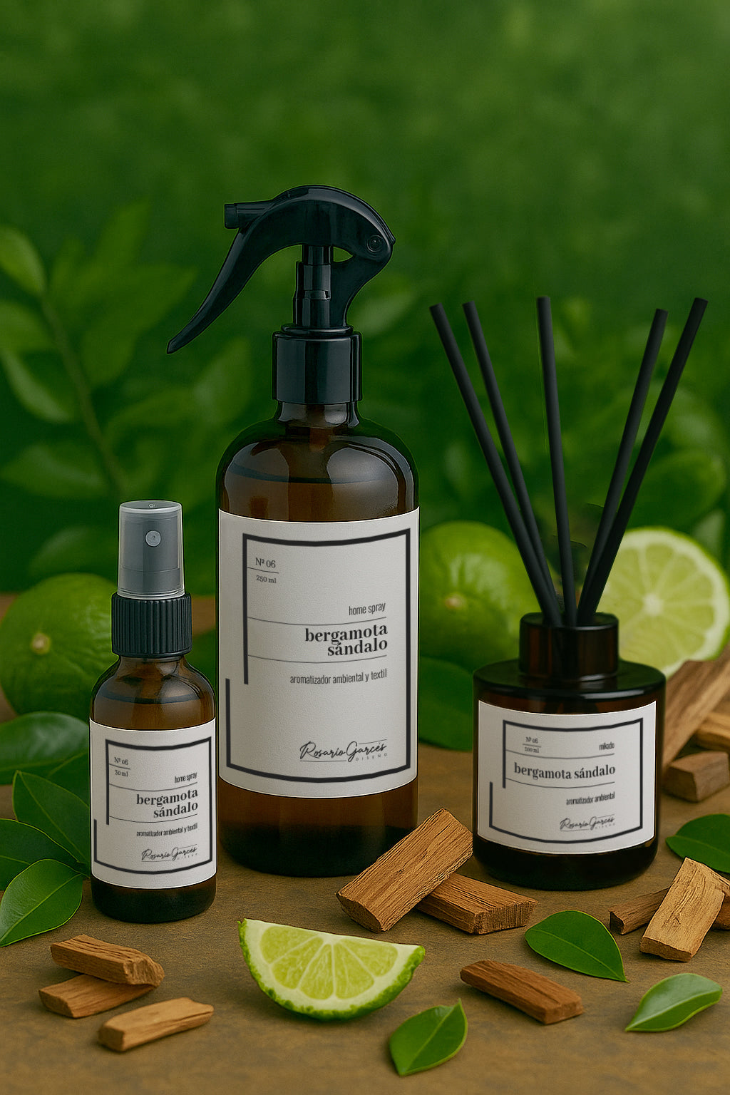 Aromatizador Spray Bergamota Sándalo 250ml – Ambiente y Textil - Rosario Garcés