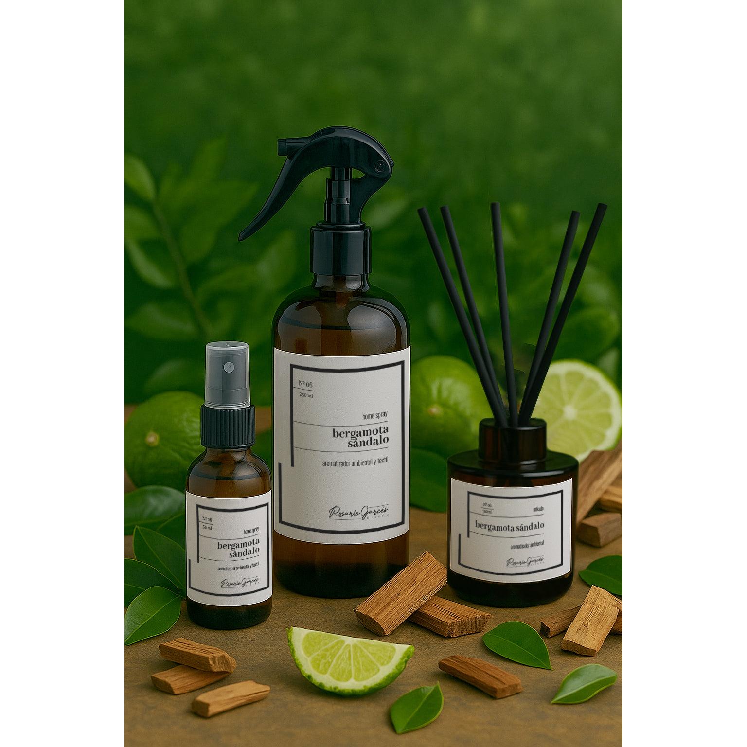 Aromatizador Spray Bergamota Sándalo 250ml – Ambiente y Textil - Rosario Garcés
