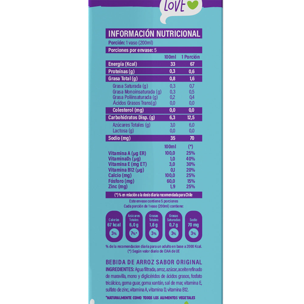 Bebida Vegetal de Arroz Original 1lt - Vilay-Leches-Mercado Silvestre