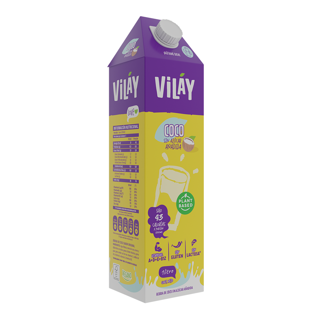 Bebida Vegetal de Coco Sin Azúcar 1lt - Vilay-Leches-Mercado Silvestre
