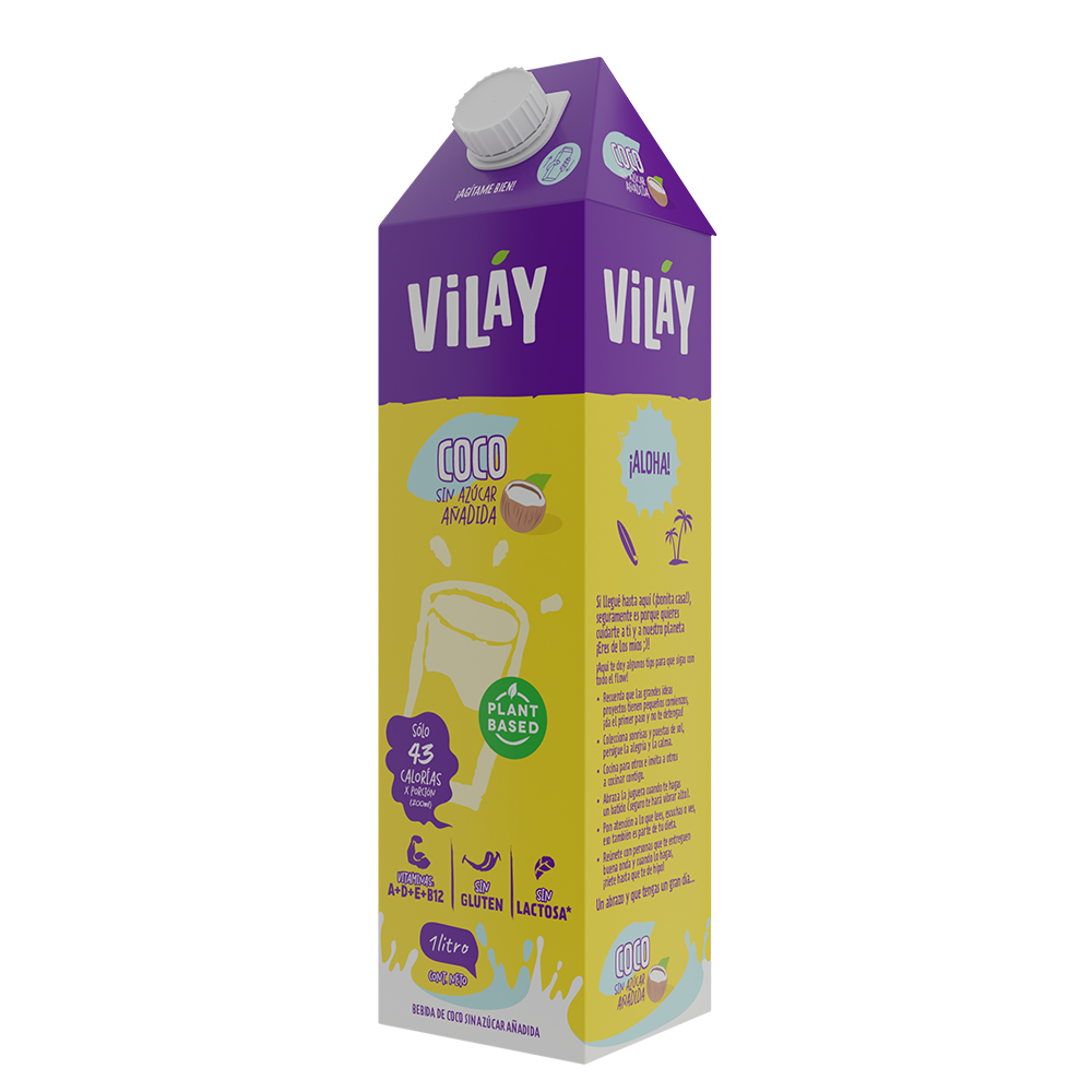 Bebida Vegetal de Coco Sin Azúcar 1lt - Vilay-Leches-Mercado Silvestre
