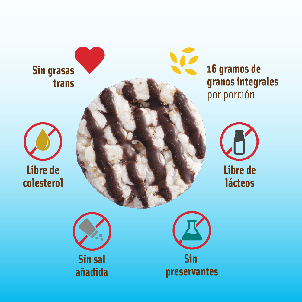 Galletitas de Arroz Integral Chocolate 20gr - Sin Gluten - Mizos