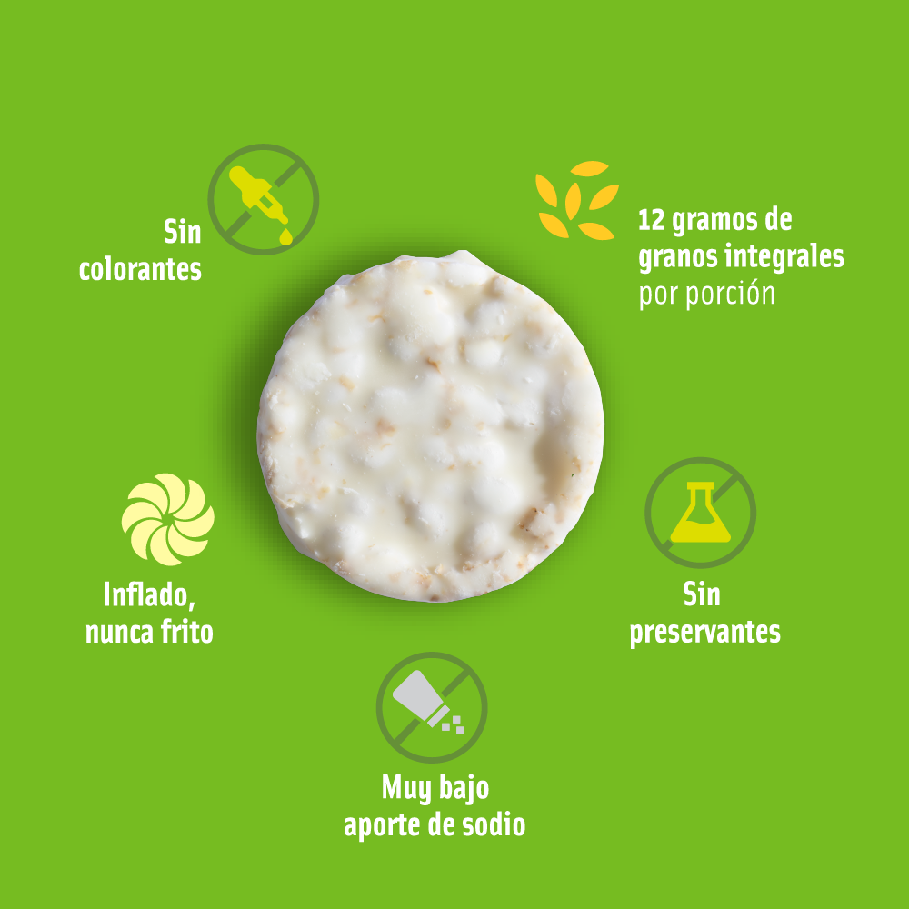 Galletitas de Arroz Integral Yogurt Limón 25gr - Sin Gluten - Mizos