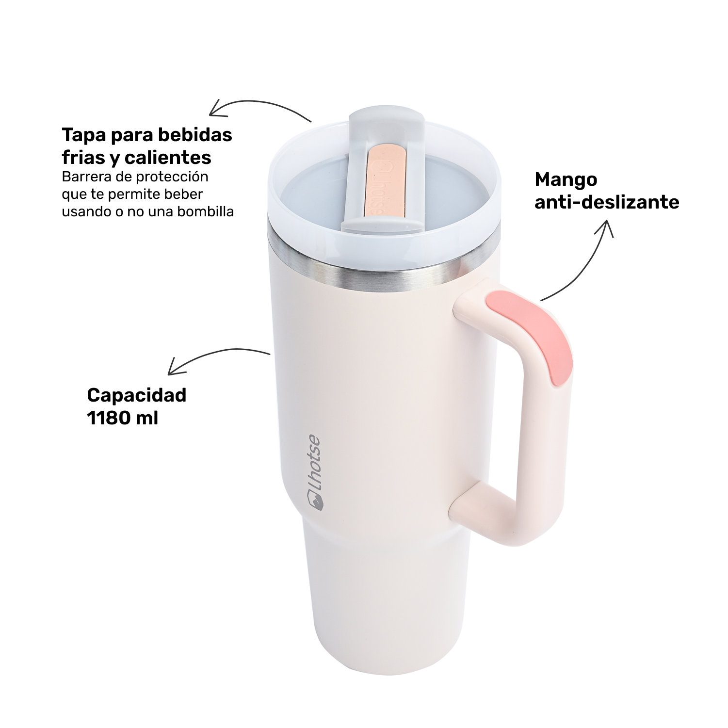 Vaso Térmico Tumbler 1180ml Pink - Lhotse-Hogar-Mercado Silvestre