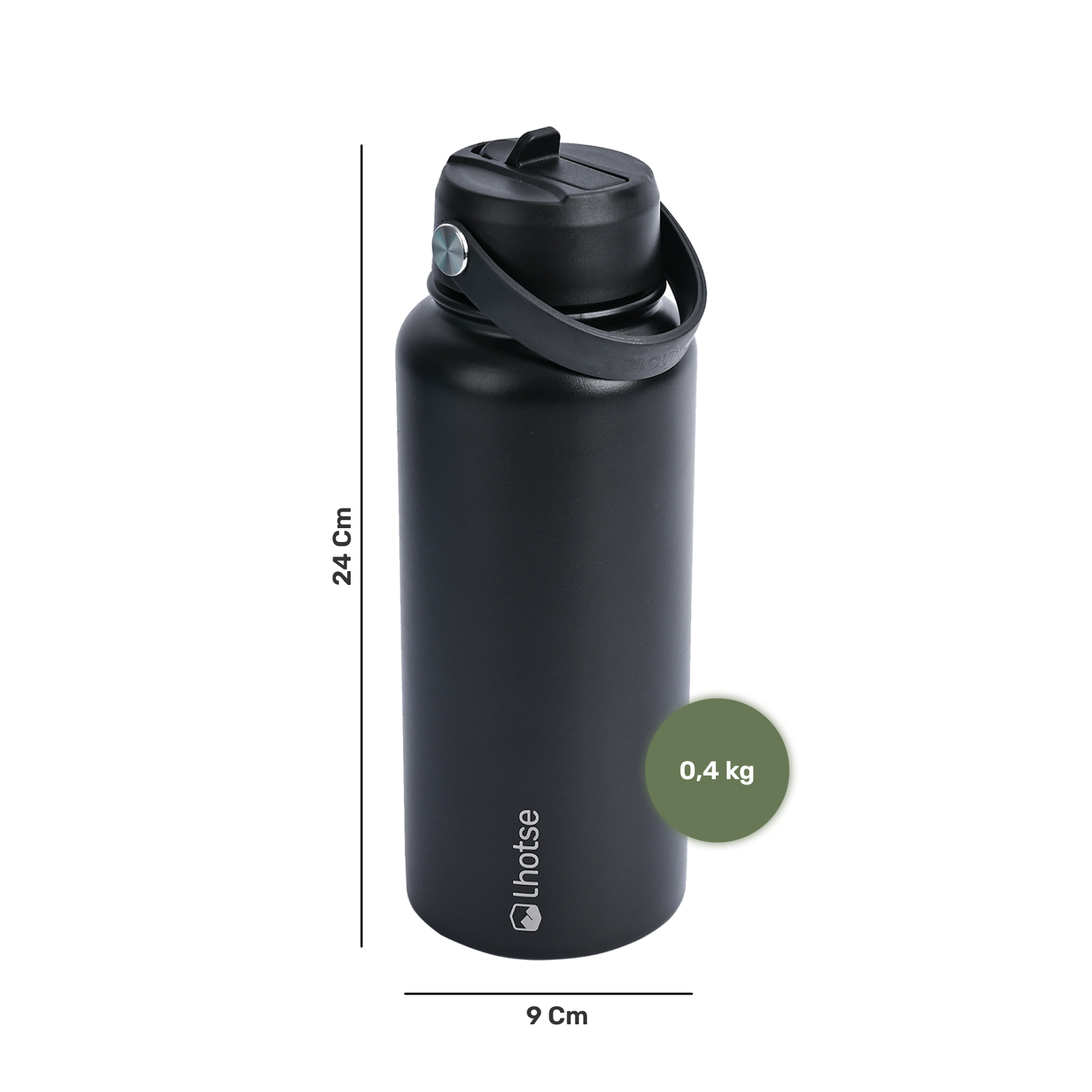 Botella Térmica Insulada Hydro 960ml Negro - Lhotse-Hogar-Mercado Silvestre