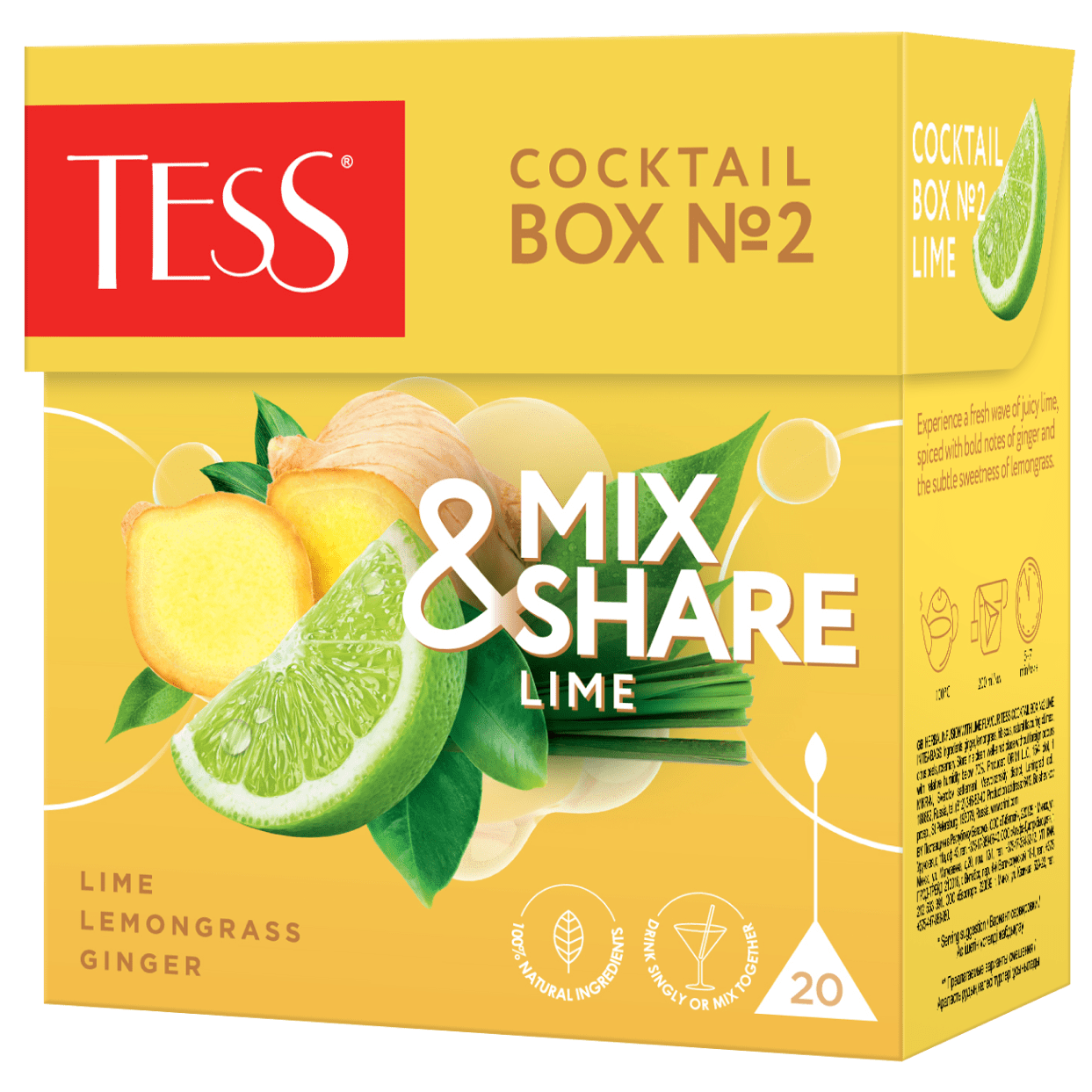 Infusión Mix & Share Lime Lemongrass Ginger (20 bolsitas pirámide) - Tess-Tess-Mercado Silvestre