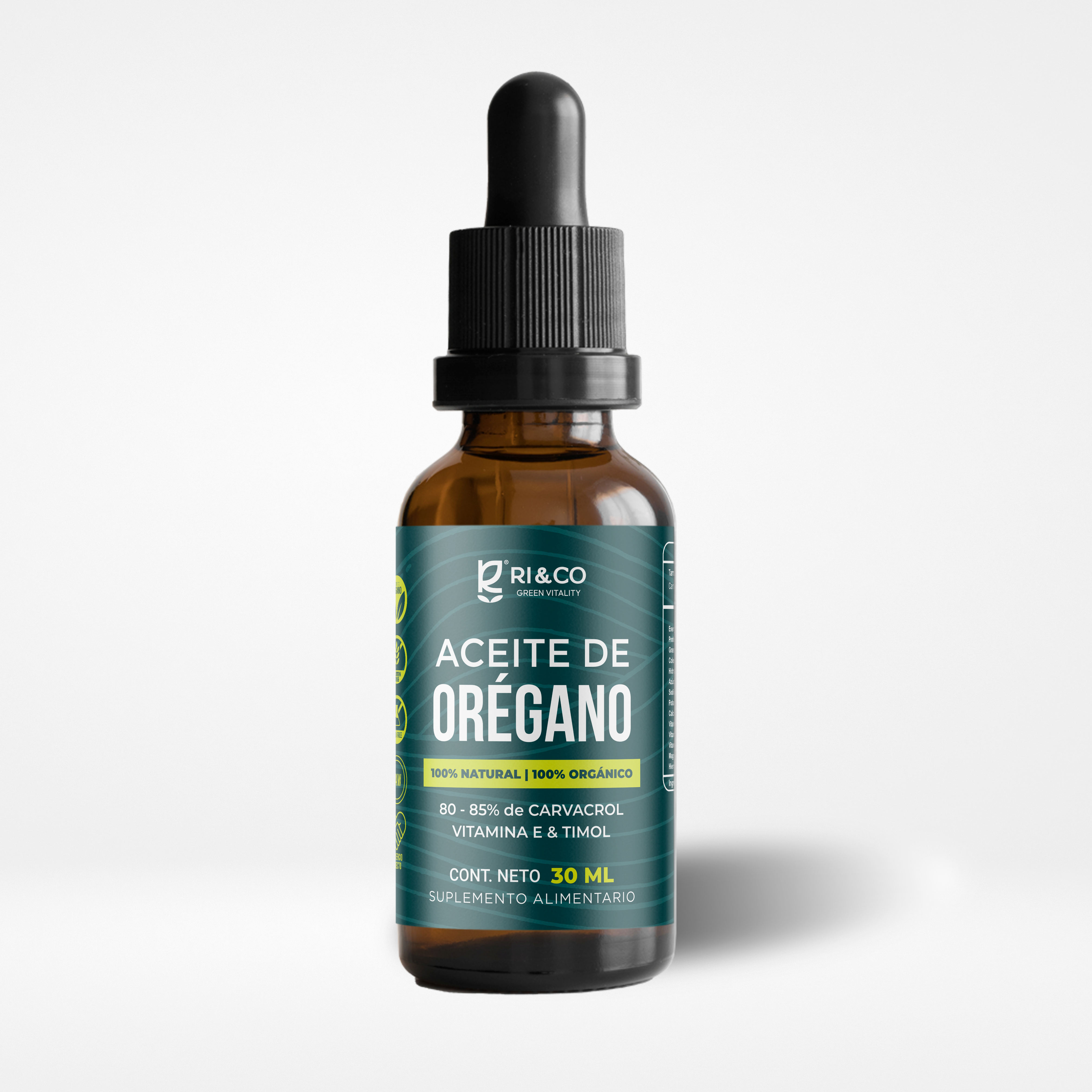 Aceite de Orégano Orgánico (80% - 85% Carvacrol) 30ml - RI&CO-Vitaminas-Mercado Silvestre