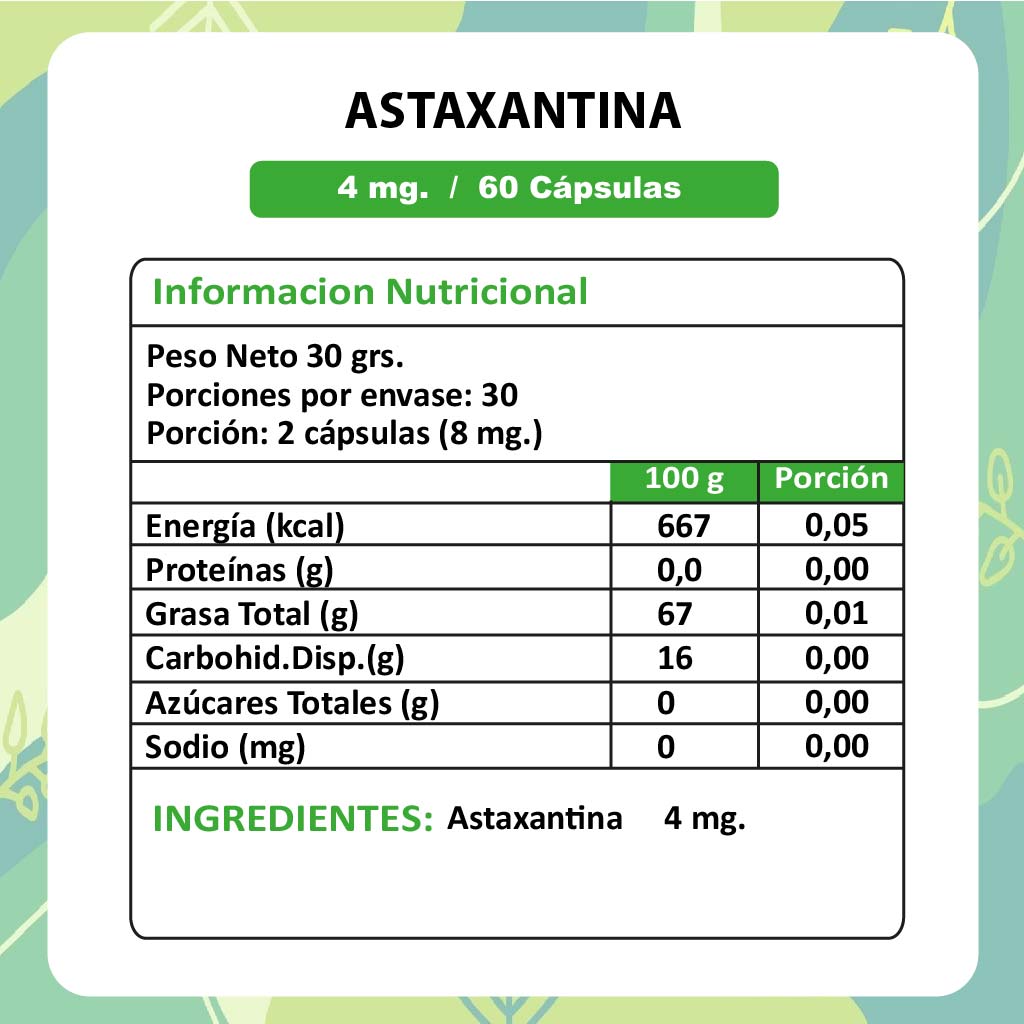 Astaxantina 4mg – 60 Cápsulas Softgel - Natural Herbal