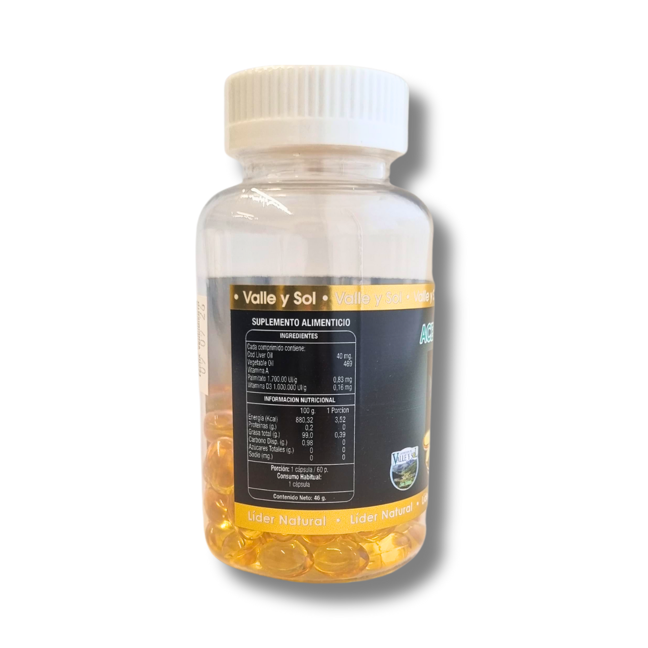 Aceite de Bacalao 500mg 60 Cápsulas Blandas (2 meses) - Valle y Sol