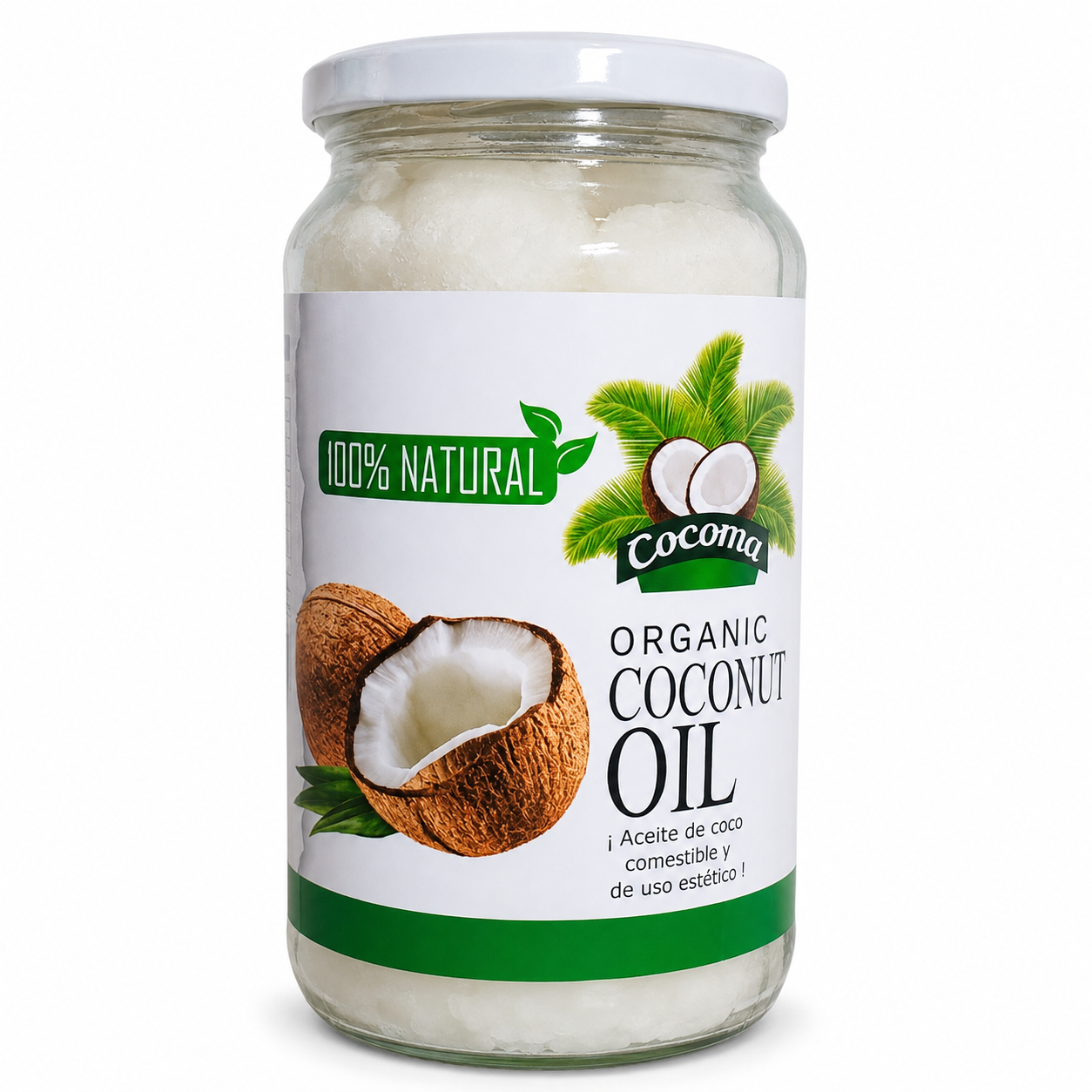 Aceite de Coco Orgánico Prensado en Frío 1 LT - Cocoma