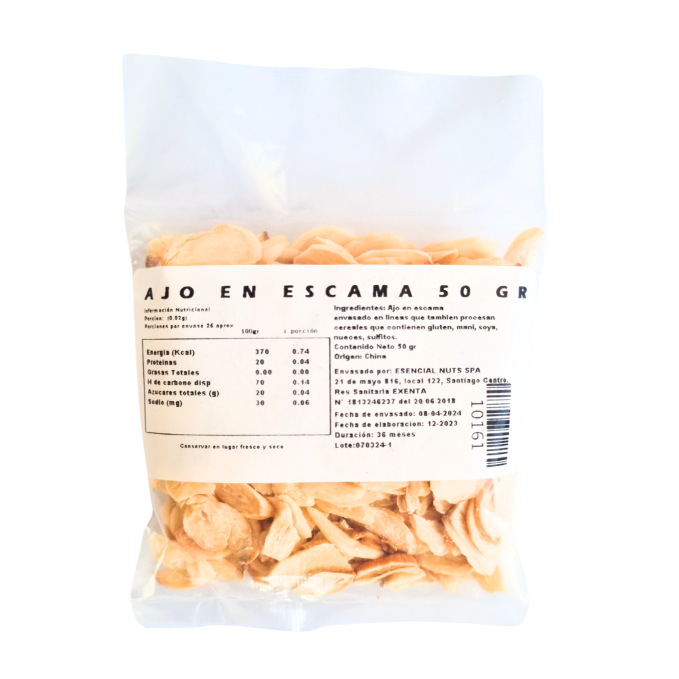 Ajo en Escamas 50gr - Esencial Nuts-Especias y Condimentos-Mercado Silvestre