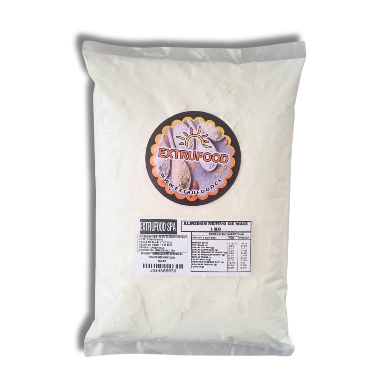 Almidón de Maíz 1kg – Sin Gluten – Extrufood