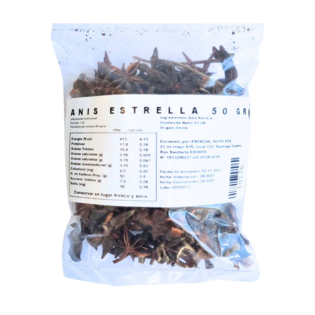 Anís Estrella 50gr - Esencial Nuts-Especias y Condimentos-Mercado Silvestre