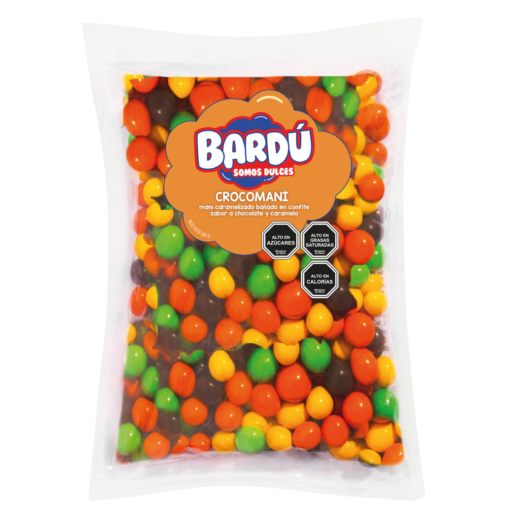 Crocomaní 500gr – Maní Confitado Sabor Chocolate y Caramelo – Bardú