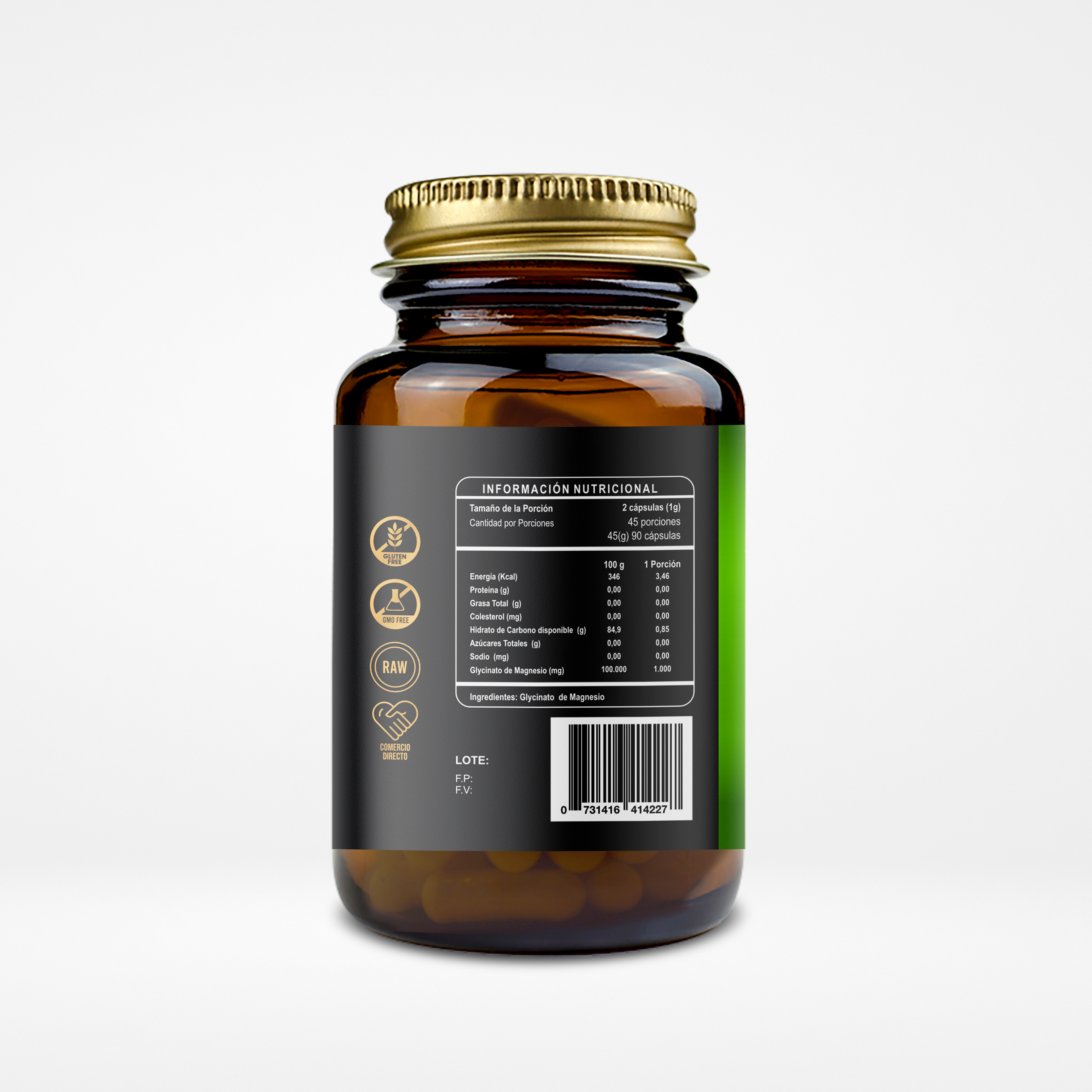 Glycinato de Magnesio 500mg 90 Cápsulas Vegetales (1,5 meses) - RI&CO-Vitaminas-Mercado Silvestre