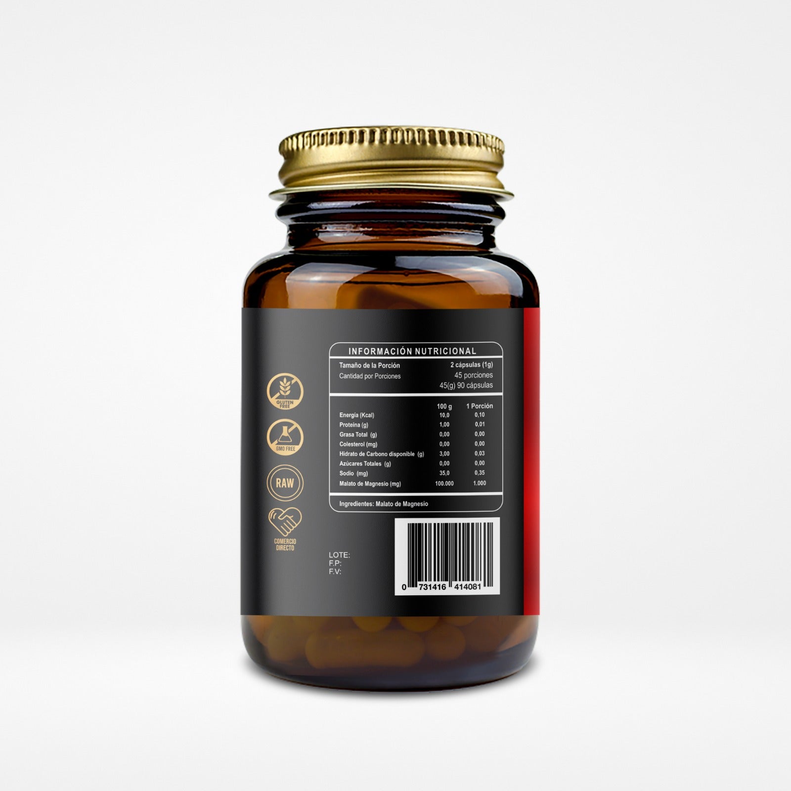 Malato de Magnesio 500mg 90 Cápsulas Vegetales (1,5 meses) - RI&CO-Vitaminas-Mercado Silvestre