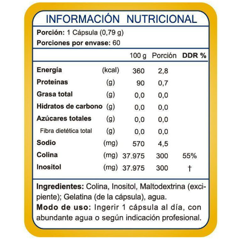Colina & Inositol 60 Cápsulas (2 meses) - FNL-Vitaminas-Mercado Silvestre