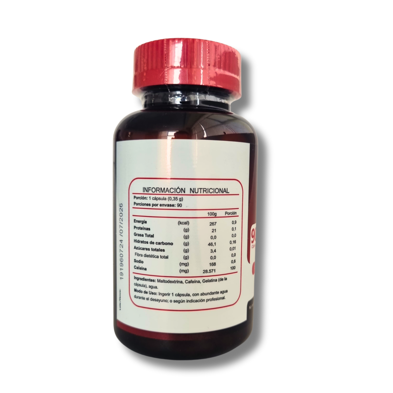 Cafeína Anhidra 100mg 90 Cápsulas (3 meses) - FNL-Vitaminas-Mercado Silvestre