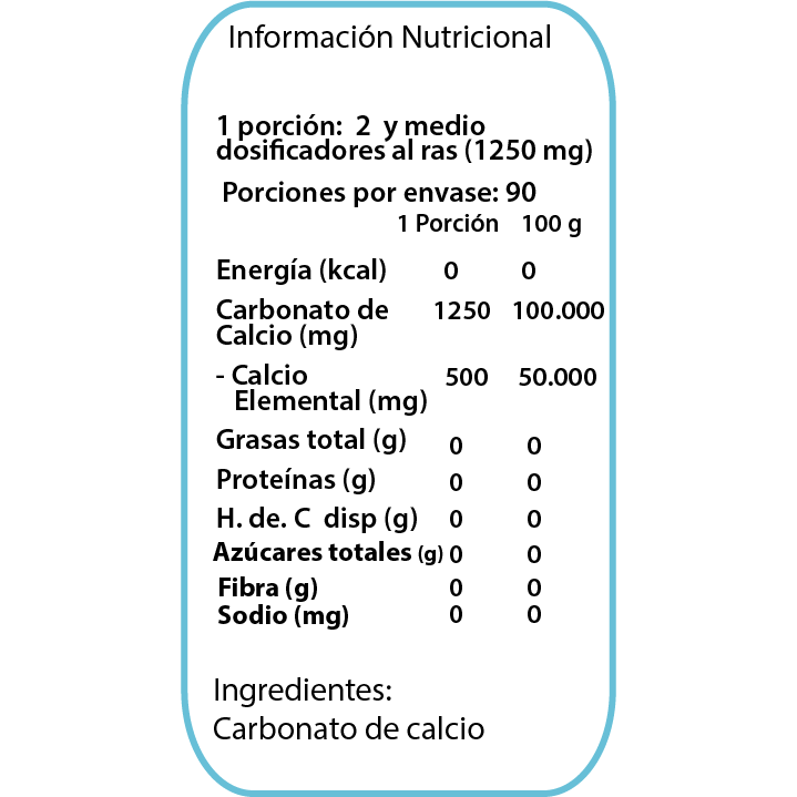 Calcio - 90 porciones - 500mg - Dulzura Natural-Vitaminas-Mercado Silvestre