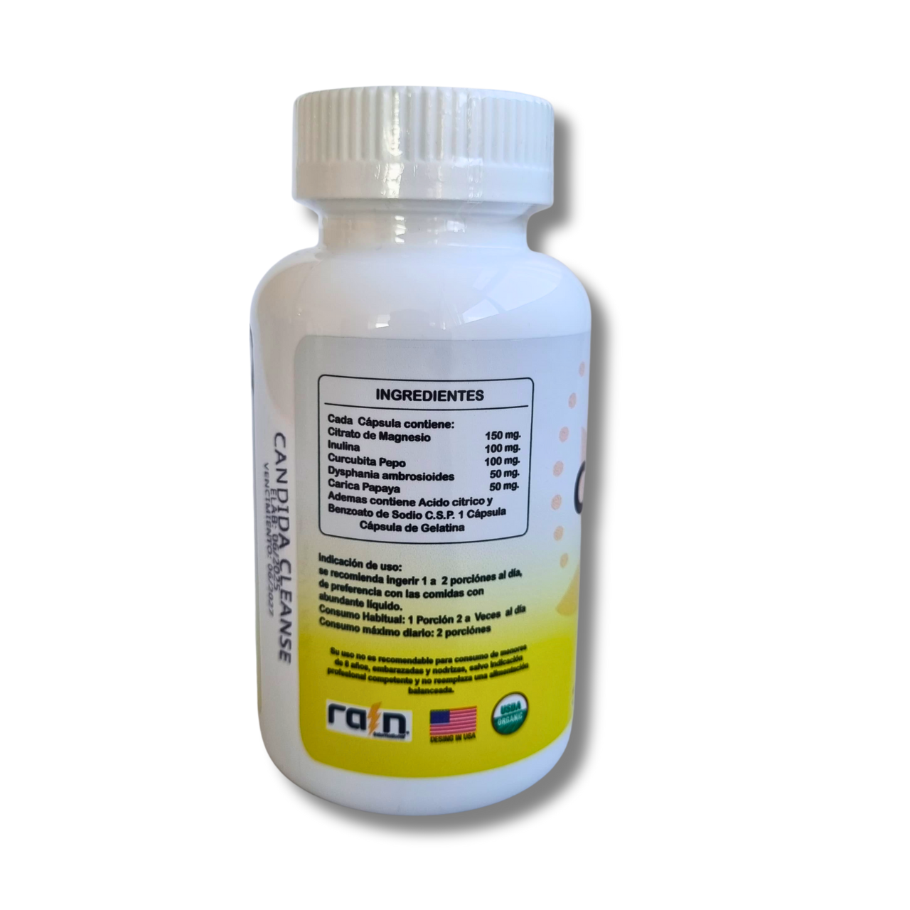 Candida Cleanse (Equilibrio Intestinal y Control de Hongos) – 60 Cápsulas – Rain