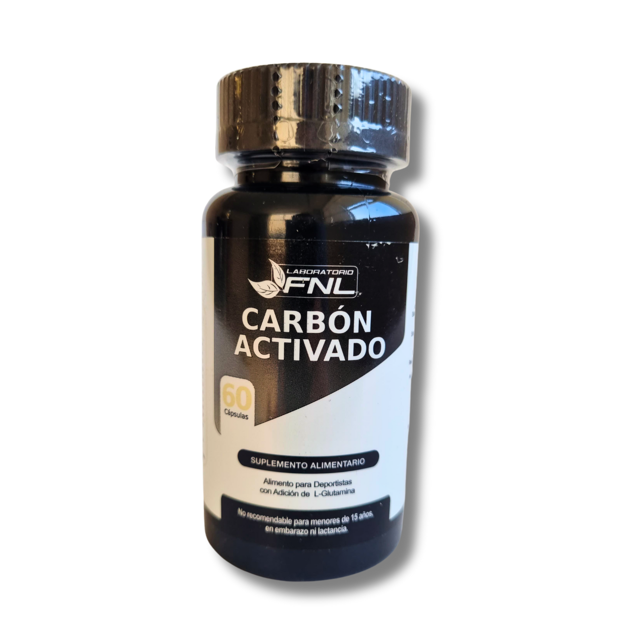 Carbón Activado (con L-Glutamina) 60 Cápsulas (1 mes) - FNL-Vitaminas-Mercado Silvestre
