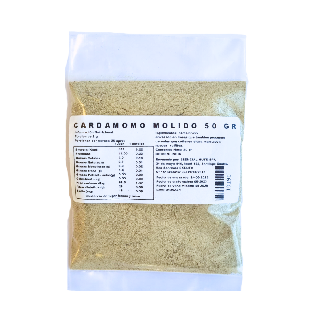 Cardamomo Molido 50g - Esencial Nuts-Especias y Condimentos-Mercado Silvestre