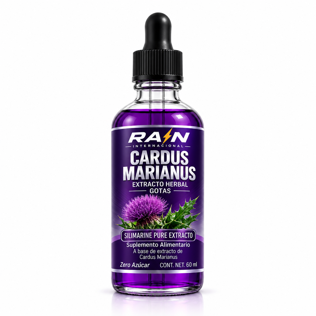 Cardus Marianus Gotas 60ml – Extracto de Cardo Mariano con Silimarina para tu Hígado – Rain