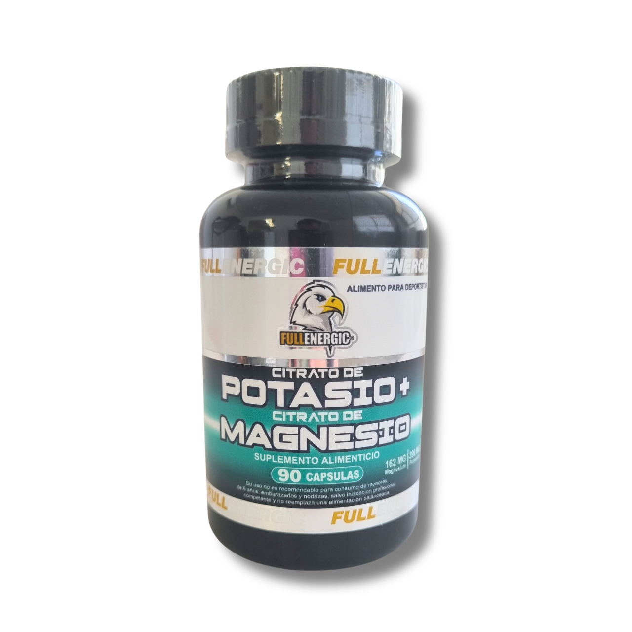Citrato de Potasio 390mg + Citrato de Magnesio 162mg - 90 Cápsulas (1,5 Meses) - Full Energic