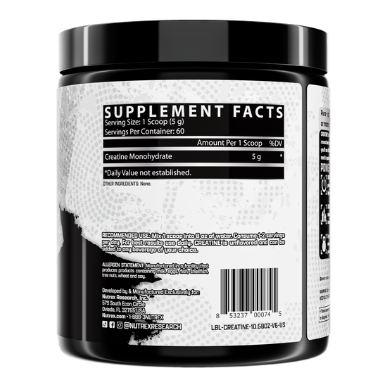 Creatine Monohydrate 300gr - 60 porciones (2 meses) - Nutrex-Vitaminas-Mercado Silvestre