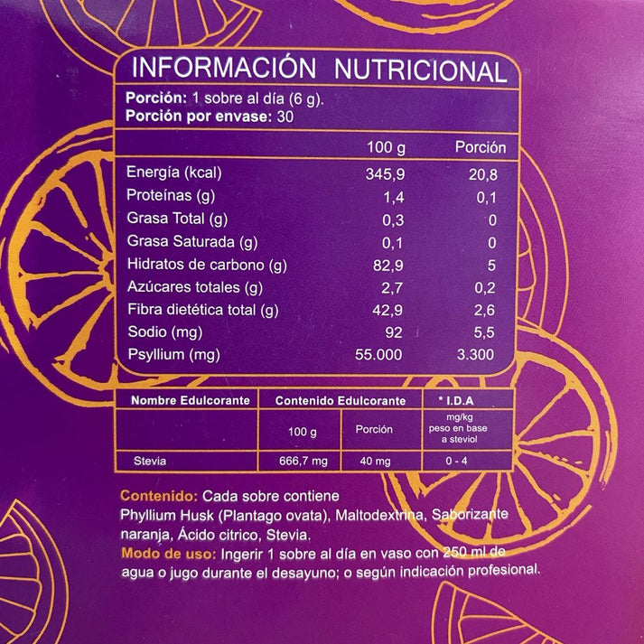 Digeslax (Psyllium Husk) Sabor Naranja 30 Sobres - FNL