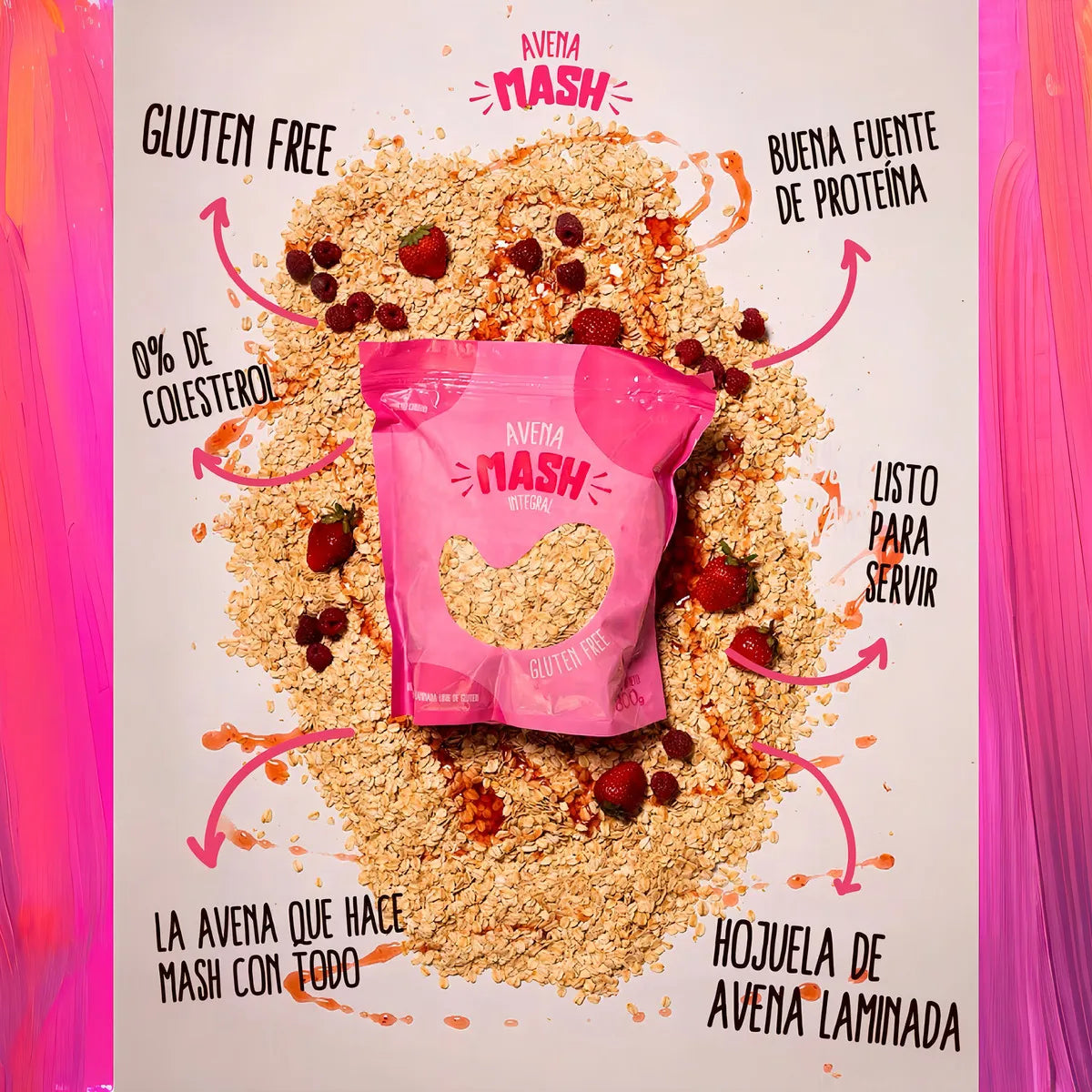 Avena Integral Sin Gluten 800gr - Mash Foods