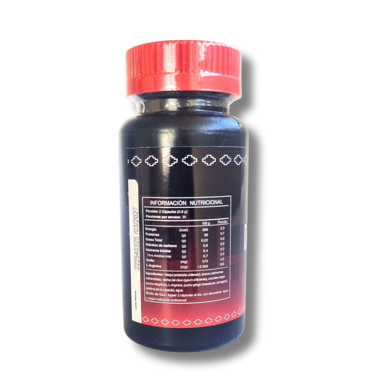 Del Mapuche (Maqui + Iporuro + Hierba del Clavo + Corcolén Negro + L-Arginina + Pucho Gringo) 60 Cápsulas (1 mes) - FNL