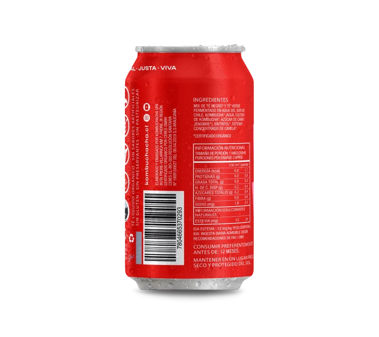 Kombucha Original Té Negro Sin Azúcar 355ml - Kombuchacha