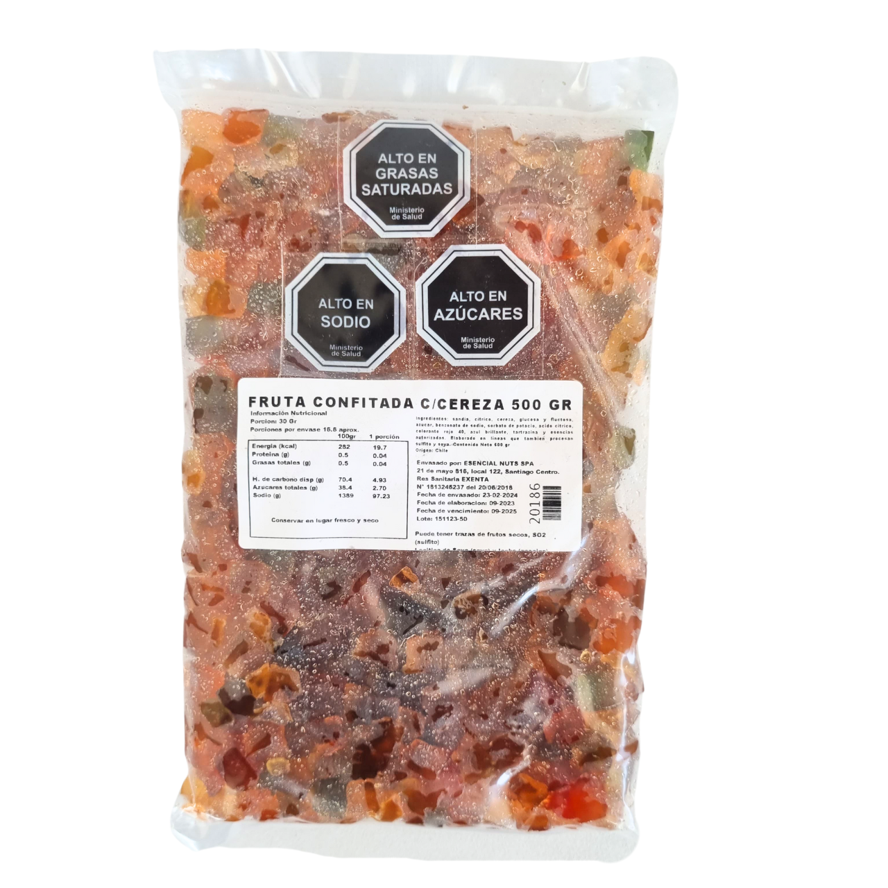 Fruta Confitada Con Cereza 500gr - Esencial Nuts-Frutos Deshidratados-Mercado Silvestre