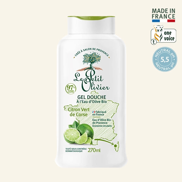 Gel Ducha Lima con Agua de Oliva Orgánica 270ml - Le Petit Olivier-Belleza Natural-Mercado Silvestre