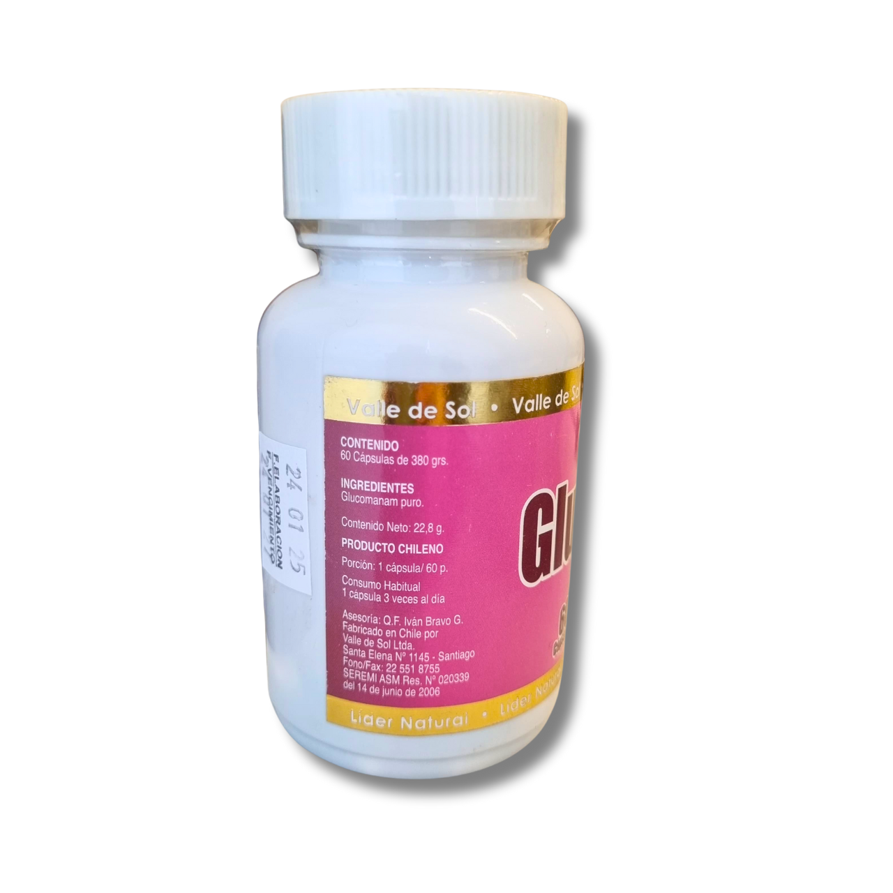 Glucomanam 380mg (Konjac) – 60 Cápsulas (1 mes) – Valle y Sol