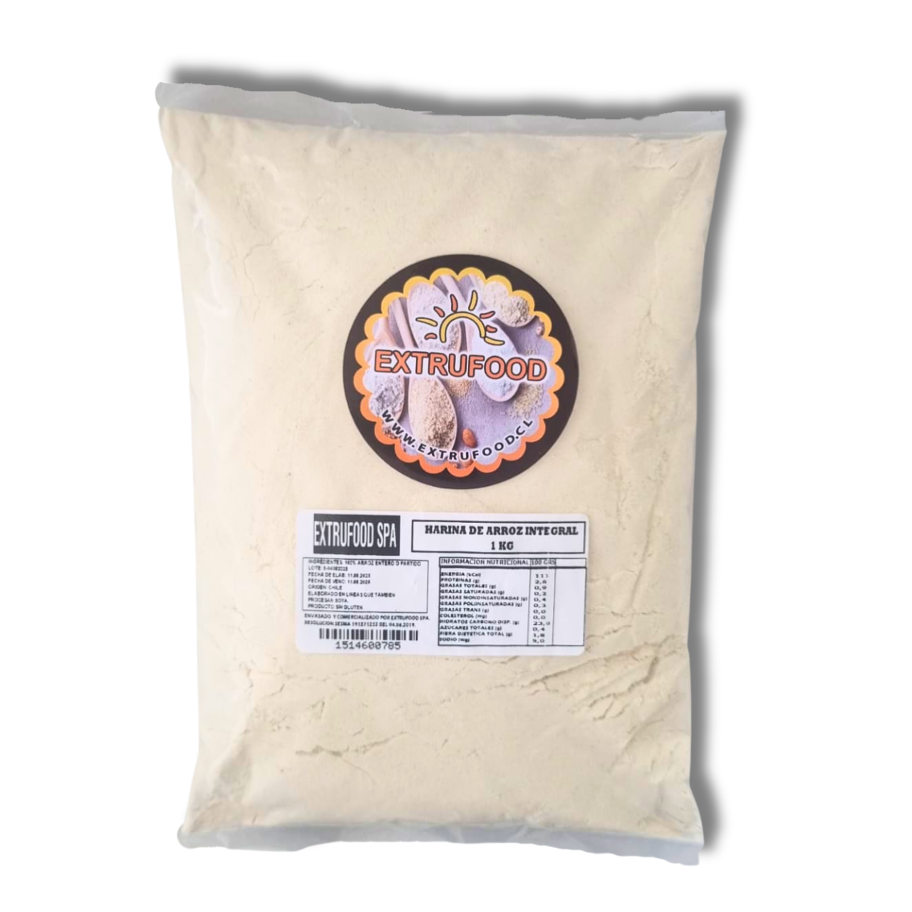 Harina de Arroz Integral 1kg – Sin Gluten – Extrufood