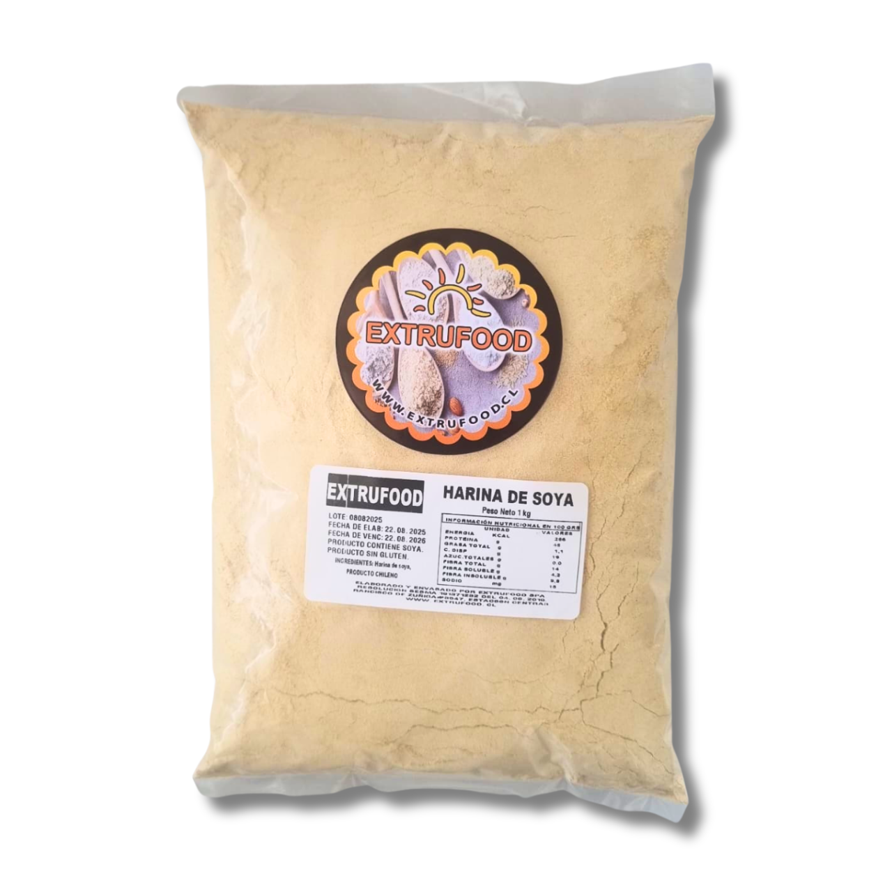 Harina de Soya 1kg – Sin Gluten – Extrufood
